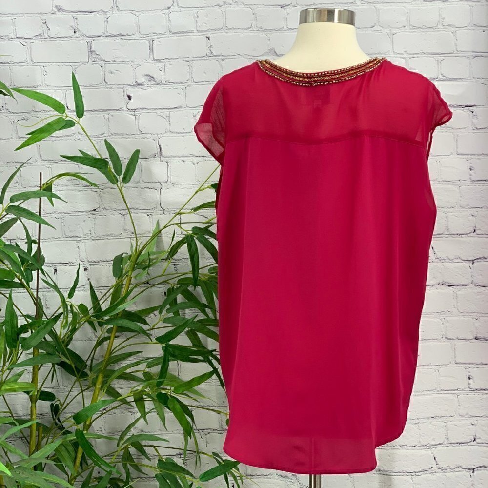 Madison Marcus Silk Fuchsia Sleeveless Top - Picture 3 of 6